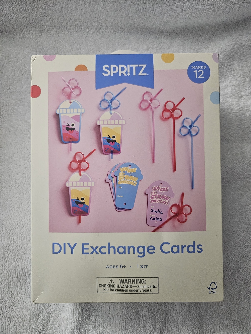 Spritz DIY Valentine Exchange Cards Kit Makes 12 Reusable Heart Straws New